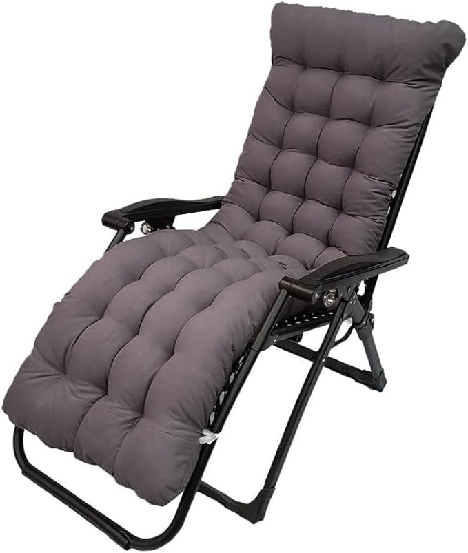Patio Chaise Lounger Cushion,61in Lounge Chair Recliners Chair Cushions,Thicker Padded Chaise Lounger Swing Bench Cushion for Outdoor Indoor Home Office (Dark Grey)