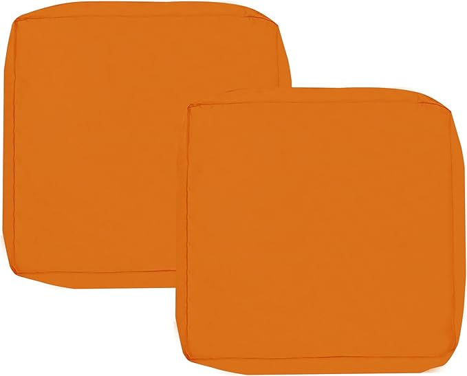 Sqodok Patio Cushion Covers, Waterproof Outdoor Cushion Covers Replacement, Patio Cushion Seat Slicovers for Sectional Sofa, Chair, Outdoor Wicker Patio Sofa (Pumpkin, 24"x22"x4"-2 Pack-Cover ONLY)