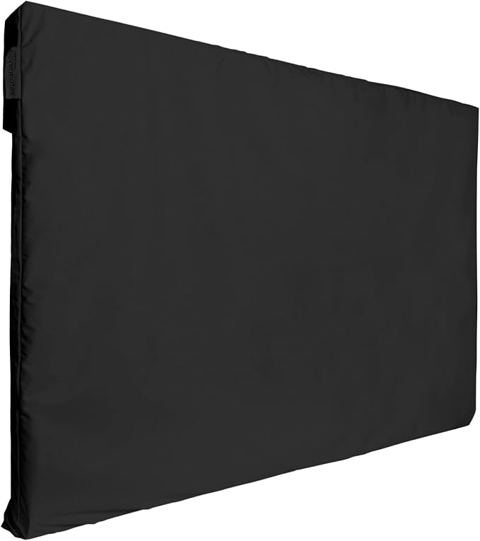 Covermates Outdoor Full TV Cover – Water-Resistant All-Weather Protection for Mounted & Freestanding TVs, 12-Gauge Vinyl with Remote Pocket & Secure Touch Fastener Closure, 70-73 Inches, Black