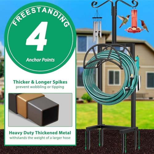 TomCare Garden Hose Holder Detachable Metal Water Hose Holder Hose Hanger