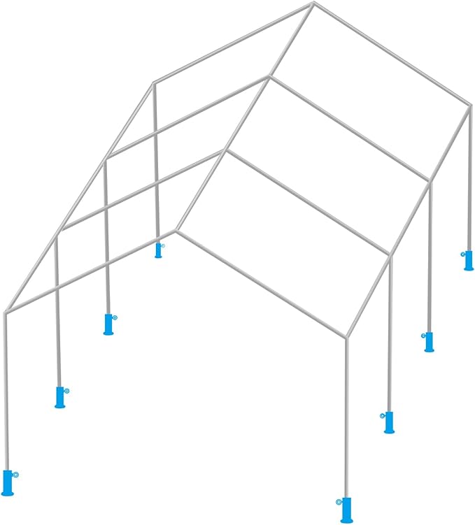 Aoneky 1'' Corner Canopy Fitting Couplers Kit - Fits 3/4" EMT - Frame Carport Connectors (Pack of 8 Foot Pad)