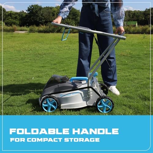 RB 40V 13-Inch Brushless Cordless Lawn Mower with Fast Charger & 2 × 4.0Ah Lithium Battery