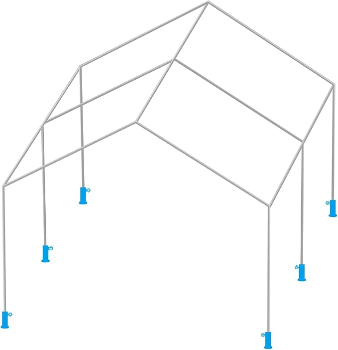 Aoneky 1'' Corner Canopy Fitting Couplers Kit - Fits 3/4" EMT - Frame Carport Connectors (Pack of 6 Foot Pad)