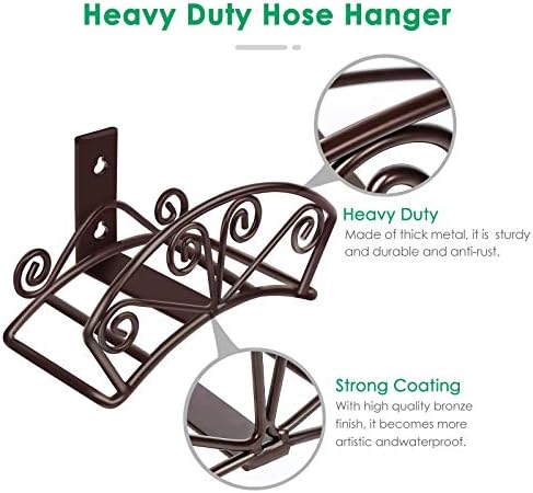 TomCare Garden Hose Holder Heavy Duty Water Hose Holder Solid Metal