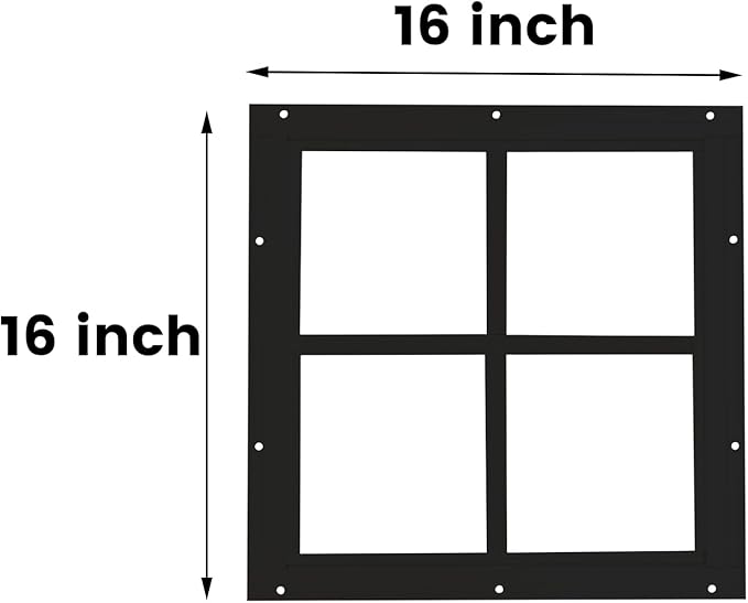 WRISIN 2 Pack 16" x 16" Square Shed Window with Tempered Glass