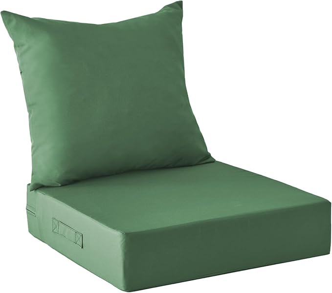 IPYNBAP Outdoor Cushions for Patio Furniture,Outdoor Seat Cushion Set 24 x 24 x 4 Inch,Waterproof & Fade Resistant Outdoor Chair Cushions,Deep Patio Chair Cushion with Removable Cover,ForestGreen