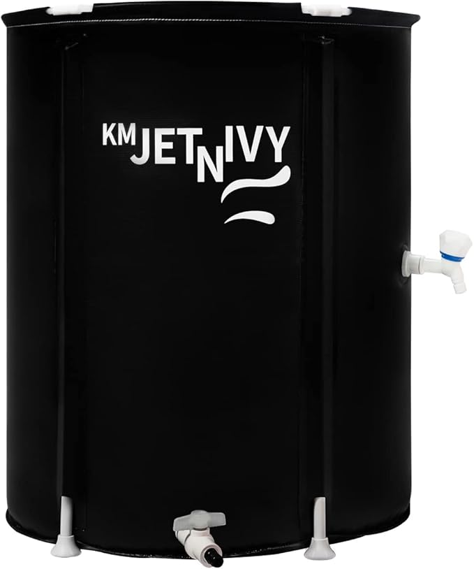 Rain Barrel Upgrade Anti-Collapse Collapsible Rainwater Collection System,Portable Water Storage Tank,Garden Water Catcher (Black, 50)