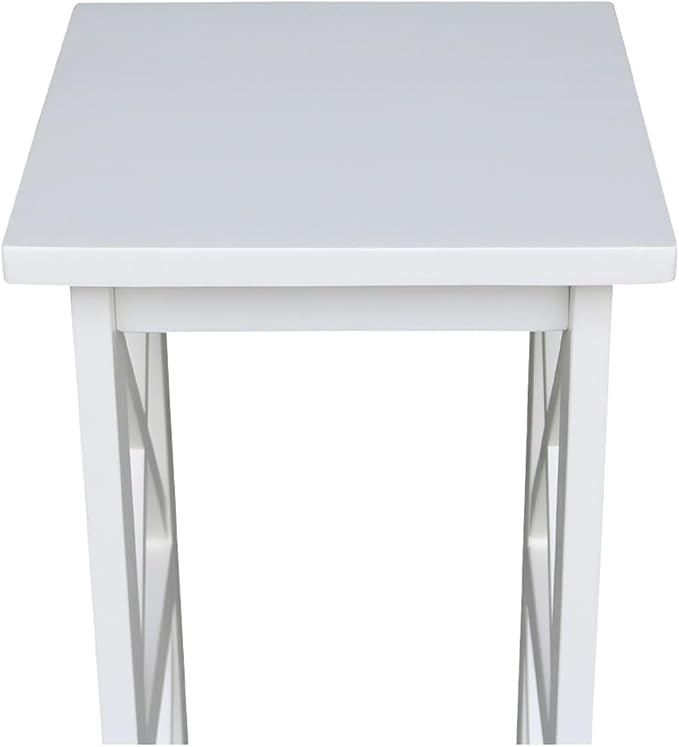 IC International Concepts, 30" X-Sided Plant Stand , Solid Wood, Real Parawood, 12" W x 12" D x 30" H, Easy Assembly, Snow White