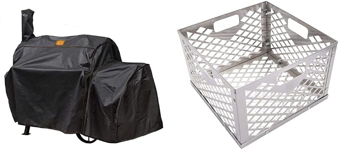 Oklahoma Joe's Highland Offset Smoker Cover and Charcoal Firebox Basket