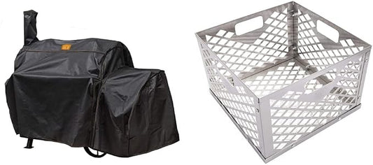 Oklahoma Joe's Highland Offset Smoker Cover and Charcoal Firebox Basket