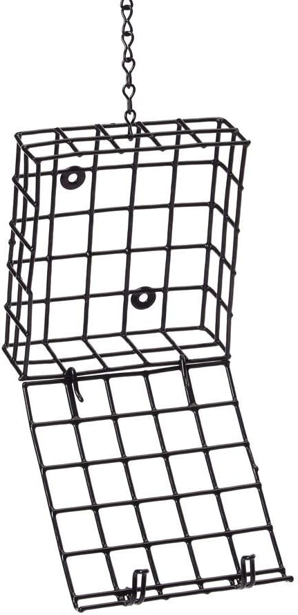 Birds Choice SUET Suet and Seed Block Cage, Suet Cage Bird Feeder, Holds 1 Suet Cake, Black