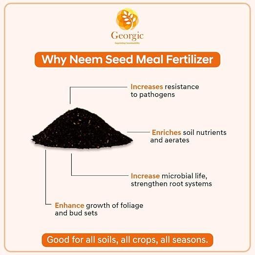 Premium Neem Seed Meal - All Natural Fertilizer for Gardening and Soil Amendment - Protect Your Garden with Organic Neem Cake Fertilizer (3 LB)