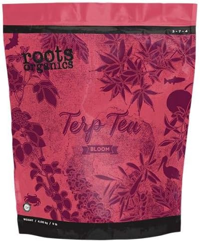 Roots Organics Terp Tea Bloom Natural Dry Gardening Fertilizer Micronized Flowering Nutrient for Large and Small Gardens, 9 Pound Bag