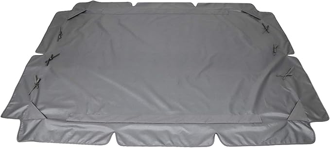 Outdoor Patio Swing Chair Canopy Replacement, 3 Seater Porch Swing Seat Canopy Cover, Waterproof Windproof Anti-UV Heavy Duty Rip Proof Garden Hammock Top Cover, Garden Furniture Covers (Grey, Large)