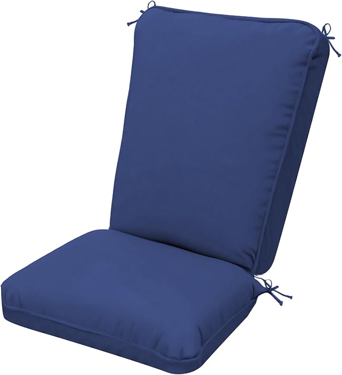 Adirondack Chair Cushions, Waterproof & Fade-Resistant Outdoor Rocking Chair Cushion Set, Removable Seat Pads with Ties for High Back Dining or Patio Chairs, Navy