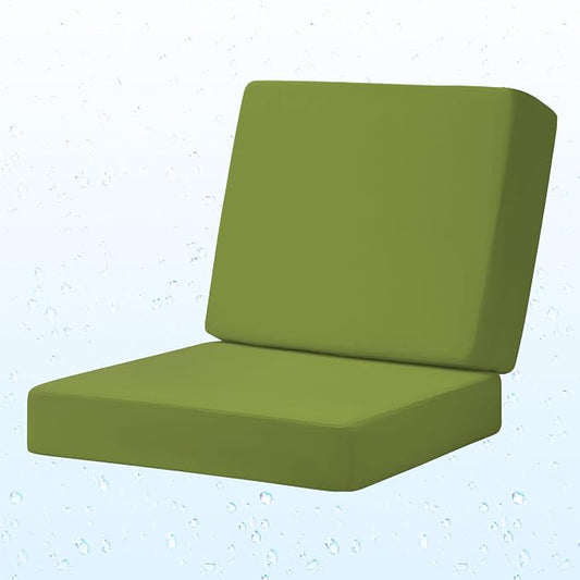 Deep Seat Patio Cushions Set, 19x19 Inch Waterproof & Fade Resistant Outdoor Chair Cushions, Thick Padded Replacement Sofa Cushions for Garden Yard Furniture