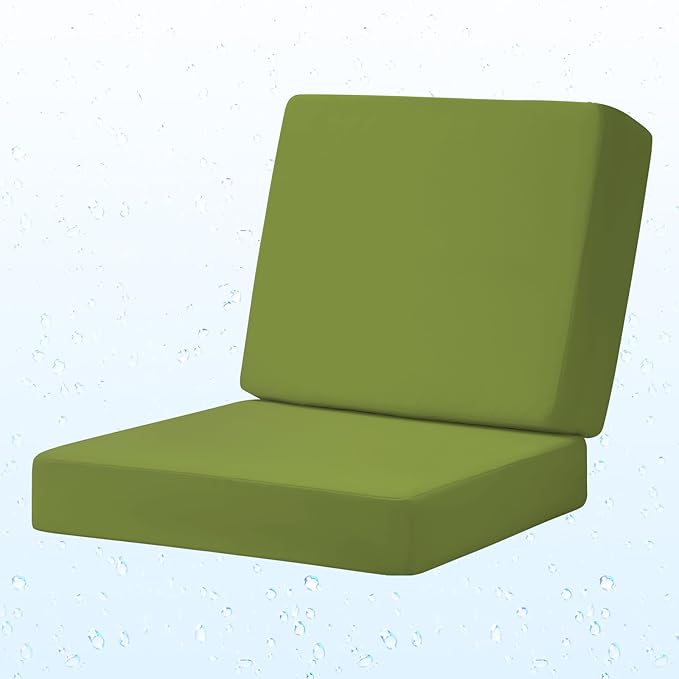 Deep Seat Patio Cushions Set, 22x22 Inch Waterproof & Fade Resistant Outdoor Chair Cushions, Thick Padded Replacement Sofa Cushions for Garden Yard Furniture