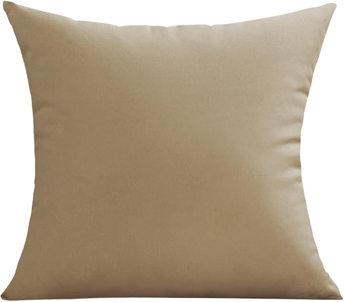 VAKADO Outdoor Waterproof Throw Pillow Covers 16X16 Set of 2 Decorative Taupe Patio Furniture Cushion Cases Outside Decor for Couch Garden Bench Porch