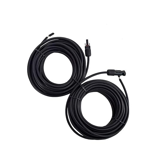 Renogy 30FT 10AWG Male&Female Extension Cables Solar Panel and Controller Connector Adaptor Wire, 30FT 10AWG, Black