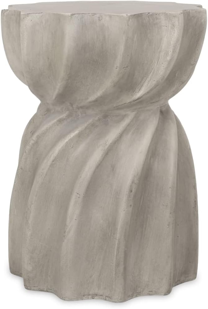 Christopher Knight Home Robin Outdoor Contemporary Lightweight Accent Side Table, Concrete Finish