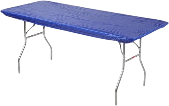 Kwik-Covers 6' Rectangle Plastic Table Covers 30" x 72", Bundle of 5 (Royal Blue)