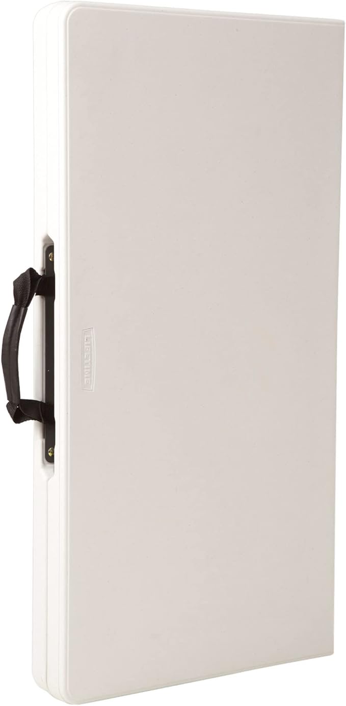 LIFETIME 80273 Fold in Half Square Table, 34 Inch, White