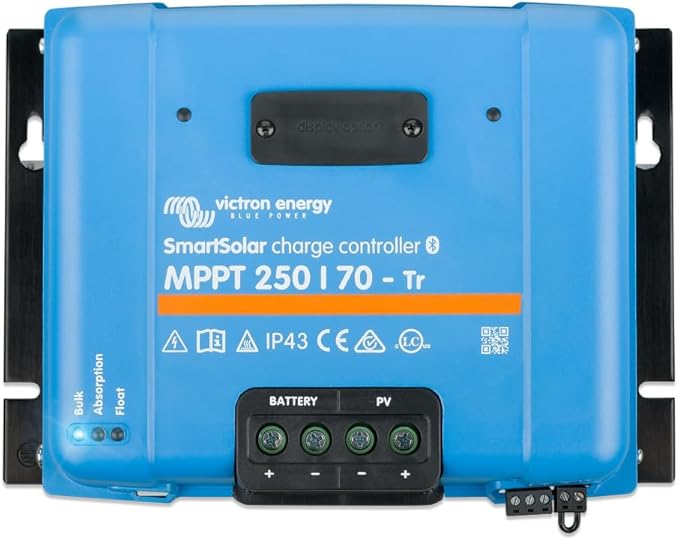 Victron Energy SmartSolar MPPT Tr Solar Charge Controller (Bluetooth) - Charge Controllers for Solar Panels - 250V, 70 amp, 12/24/36/48-Volt