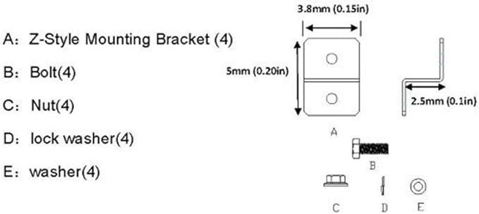 Solar Panel Mounting Kit for RV Roof,1.5 Inch Aluminum Z Brackets with Hardware for Boat Camper Van Off Grid,Supports Panels up to 80W