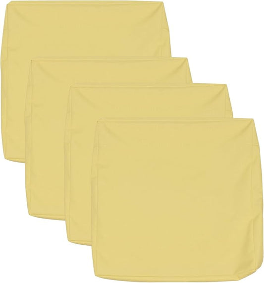 Patio Seat Cushion Covers,Washable Slip Covers Replacement,Waterproof Outdoor Furniture Chair Cushion Pillow Seat Cover for Couch,Garden,Sofa,Yellow,24"×24"×4"(4 Covers Only)