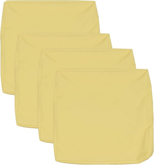 Patio Seat Cushion Covers,Washable Slip Covers Replacement,Waterproof Outdoor Furniture Chair Cushion Pillow Seat Cover for Couch,Garden,Sofa,Yellow,24"×22"×4"(4 Covers Only)