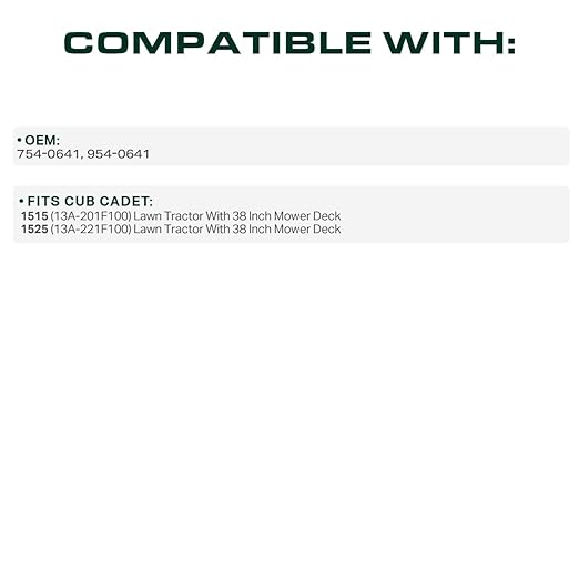 UDC Parts 754-0641 954-0641 Deck Belt Replacement for Cub Cadet 1525 1515 13A-201F100 13A-221F100 38 Inch Lawn Mower/Aramid Cord / 104.70 inch
