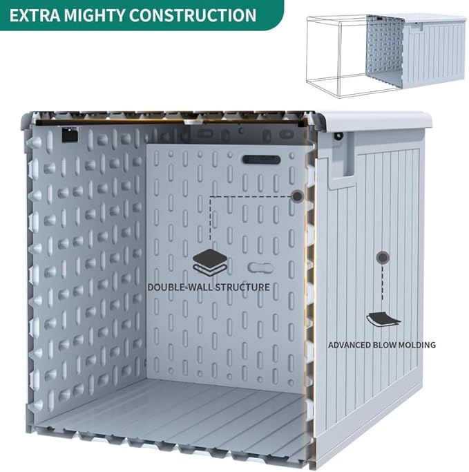 YITAHOME XL 150 Gallon Large Deck Box,Outdoor Storage for Patio Furniture Cushions,Garden Tools,Waterproof,Lockable (White)