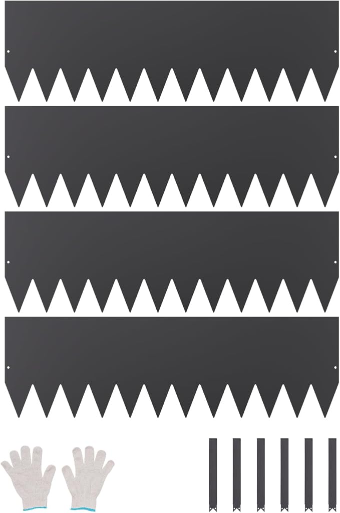 VEVOR Steel Landscape Edging, 4 Packs 40 x 12 in Rust-Resistant Metal Landscape Edging, Bendable Garden Edging Border, Heavy Duty Lawn Edging, Easy-to-Install, Flower Bed Yard Pathway Divider Black