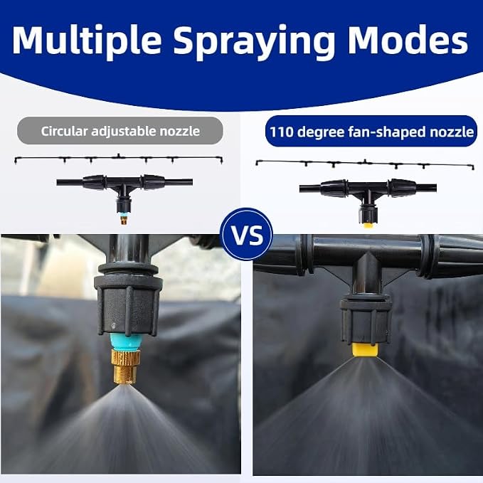 6-Nozzle Polyethylene Boom Wand, 7.5 Ft ATV Sprayer Boom with 2 Types of Nozzles & 2 Brass Fittings, Detachable Wide-Coverage Spray Attachment for Gardens, Farms, Tractors/UTVs