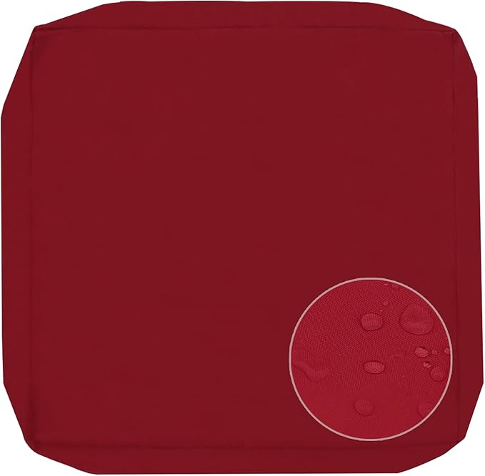 Sqodok Patio Cushion Covers, Waterproof Outdoor Cushion Covers Replacement, Patio Cushion Seat Slicovers for Sectional Sofa, Chair, Outdoor Wicker Patio Sofa (Burgundy, 18"x18"x2"-1 Pack-Cover ONLY)