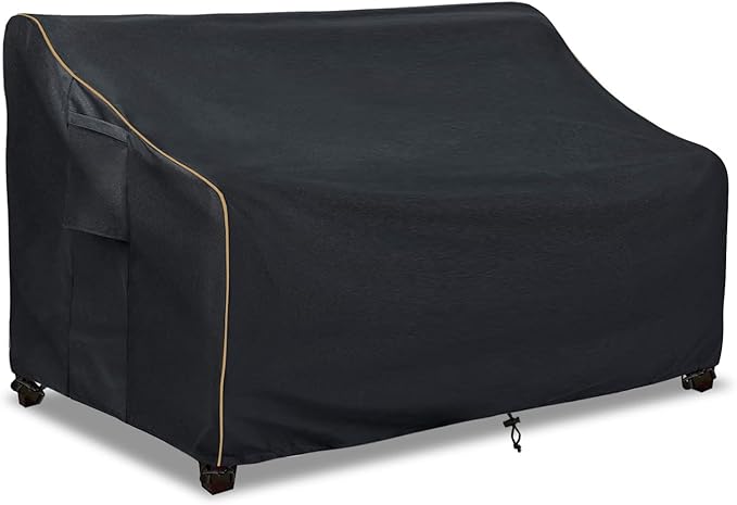 Patio 3-Seater Sofa Cover,Outdoor Couch Cover Fits up to 85W x 38D x 35H Inches,100% Waterproof Heavy Duty Patio Furniture Covers,Black