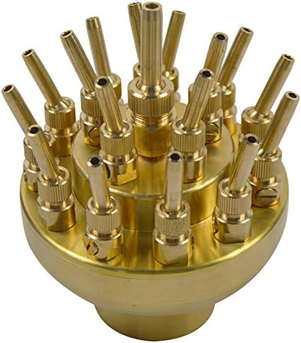 INTBUYING Water Fountain Nozzle 2.6’’ DN50 3 Layers 17 Sprinklers Adjustable Multi-Tube Brass Spray Head Crystal Ball for Garden Outdoor Pond Decorations