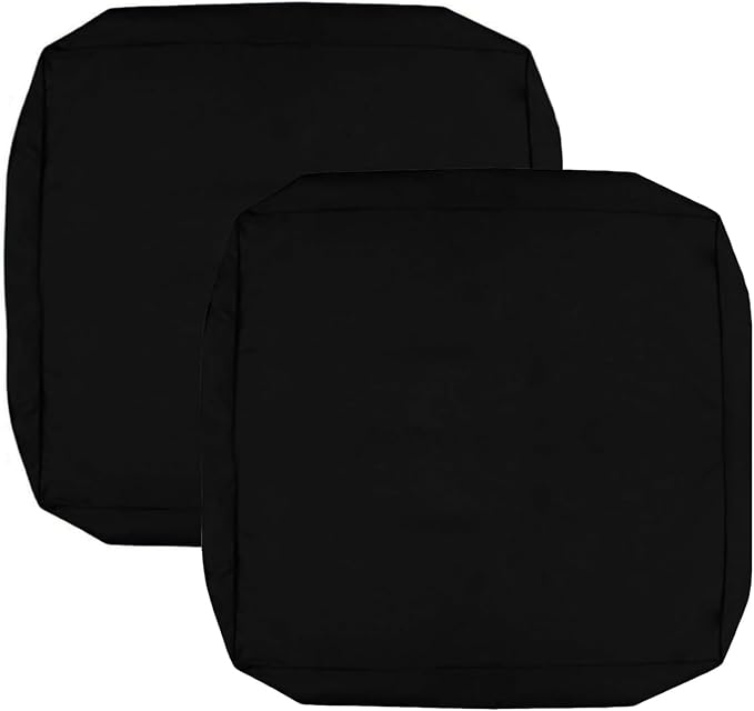 FLYMEI Patio Cushion Covers 24x24x4 Waterproof Outdoor Cushion Cover Replacement 2Packs Outdoor Seat Cushion Slipcover for Rattan Chair Sofa, Black