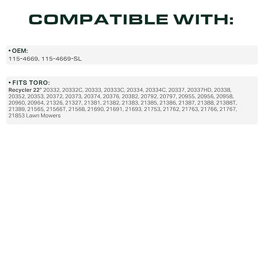 UDC Parts 115-4669 Drive Belt Replacement for Toro 22 inch Recycler Lawn Mower 20332 20333 20334 20332C 20334C 20337 20338 20352 20353 20372 20373 20374 20382 20792 20797 20955 / Aramid Cord / 33 1/4"
