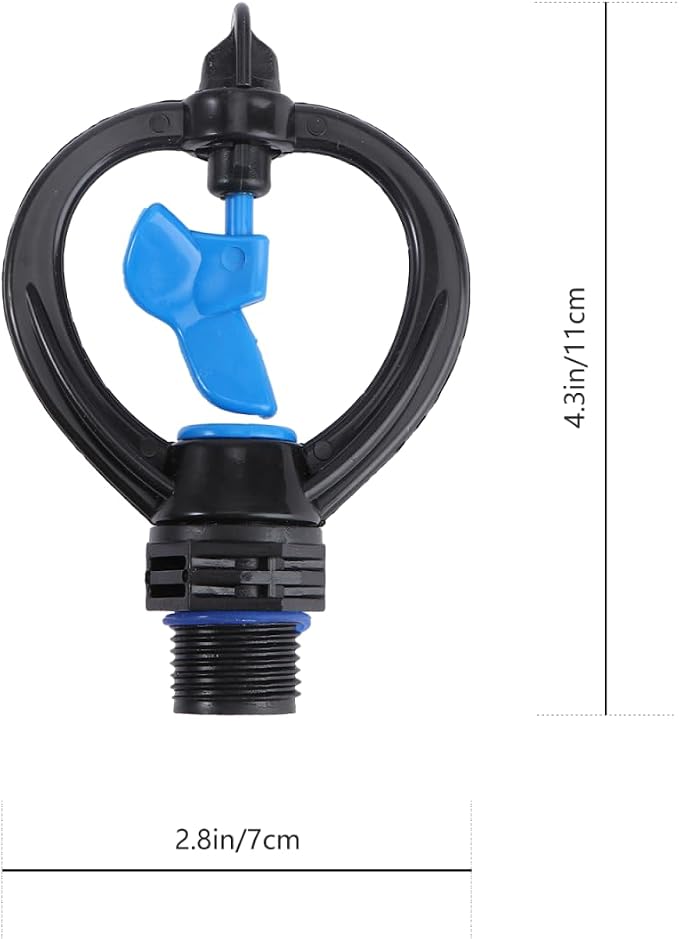 Cabilock 4.33 Inch Butterfly Rotating Nozzle with 1/2 Inch Male Thread Lawn Sprinkler Head for Garden Irrigation and Lawn Watering Plastic Rotary Sprinkler for Efficient Outdoor Sprinkling