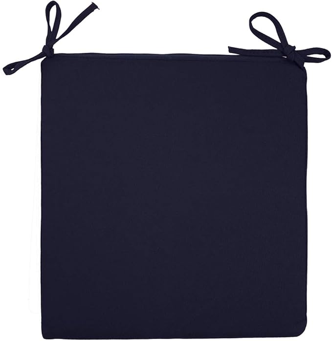Sigmat Outdoor Seat Cushion Cover Water Repellent Square Chair Cushion Cover-Only Cover Navy 18"x18"x2"(2 covers)