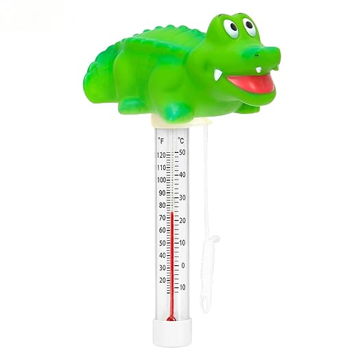 XY-WQ 2 Pack Floating Pool Thermometer, Large Size Easy Read for Water Temperature with String for Outdoor and Indoor Swimming Pools and Spas (Crocodile & Crab)
