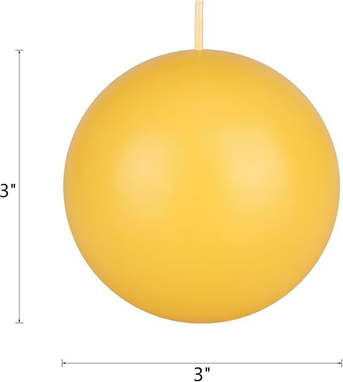 Mega Candles 1 pc Scented Solid Citronella Ball Round Candles, Hand Poured Wax Candle 3 Inch Diameter, Indoor & Outdoor Use, Camping, Festivities, Events, Party Usage, Patio, Barbecue BBQ, Picnics