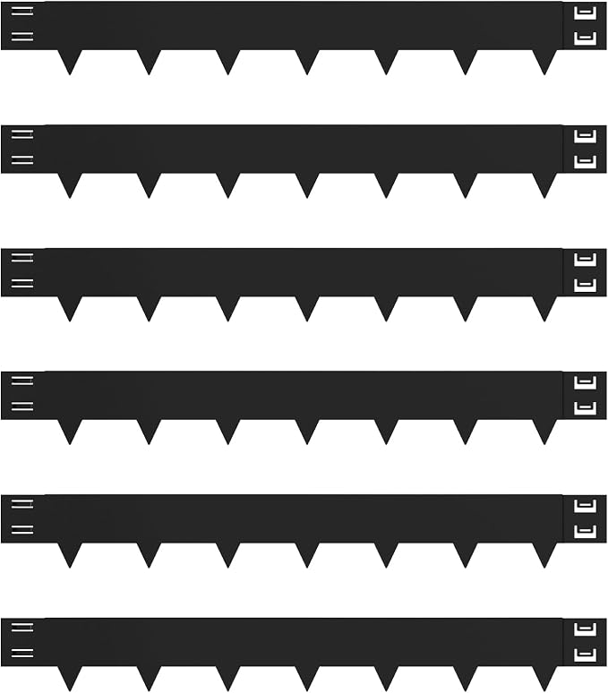 Galvanized Steel Landscape Lawn Edging 40 Inch Strips, Steel Edging 5 Inch Depth,6-Pack Black Bendable Metal Landscape Edging,Metal Edging for Landscaping (20FT Total Length)