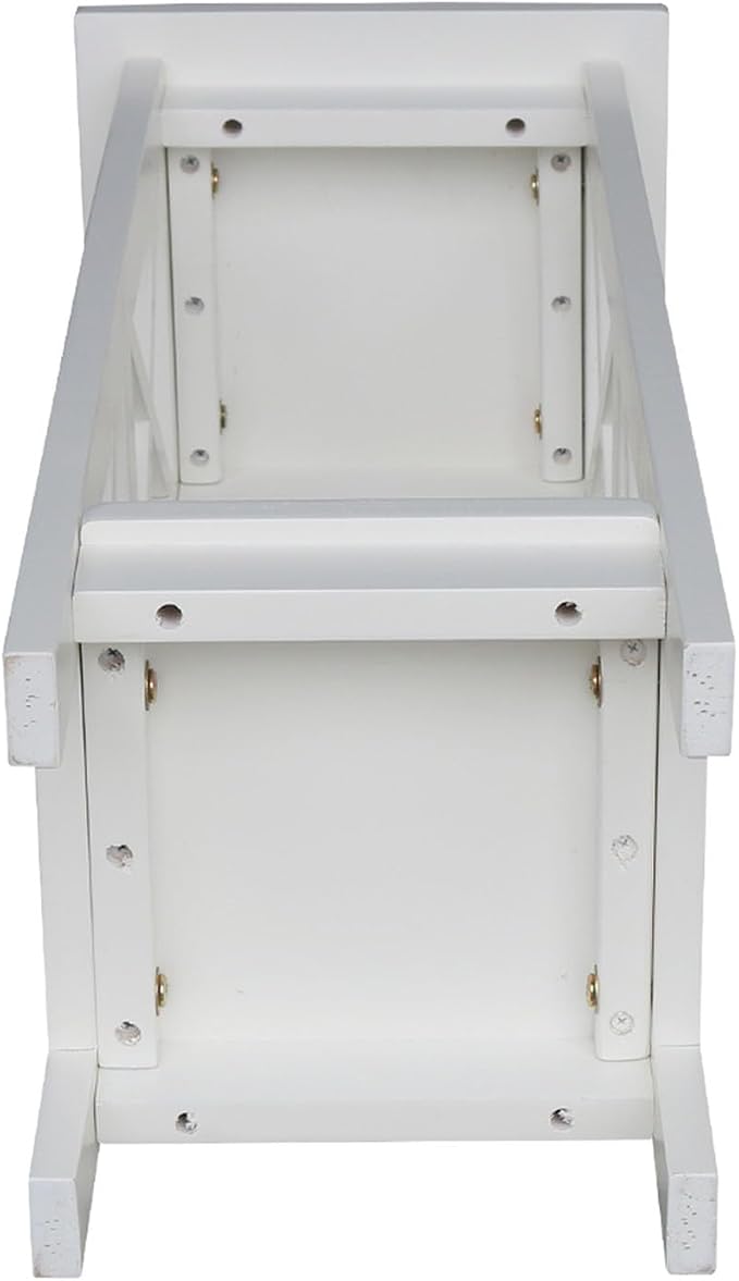 IC International Concepts, 30" X-Sided Plant Stand , Solid Wood, Real Parawood, 12" W x 12" D x 30" H, Easy Assembly, Snow White