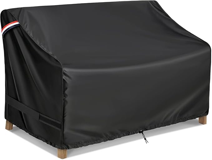 KylinLucky Patio Furniture Sofa Covers 84W x 37D x 35H inches,3-Seater Outdoor Waterproof Couch Loveseat Bench Cover Black