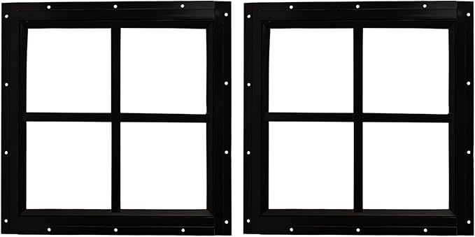 WRISIN 2 Pack 16" x 16" Square Shed Window with Tempered Glass