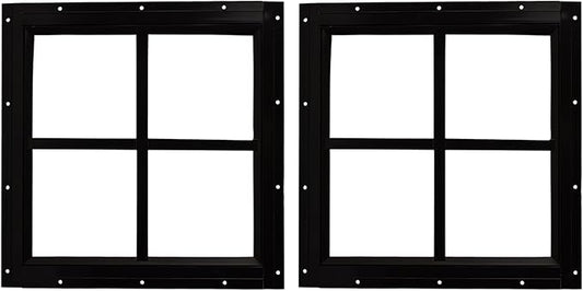 WRISIN 2 Pack 16" x 16" Square Shed Window with Tempered Glass