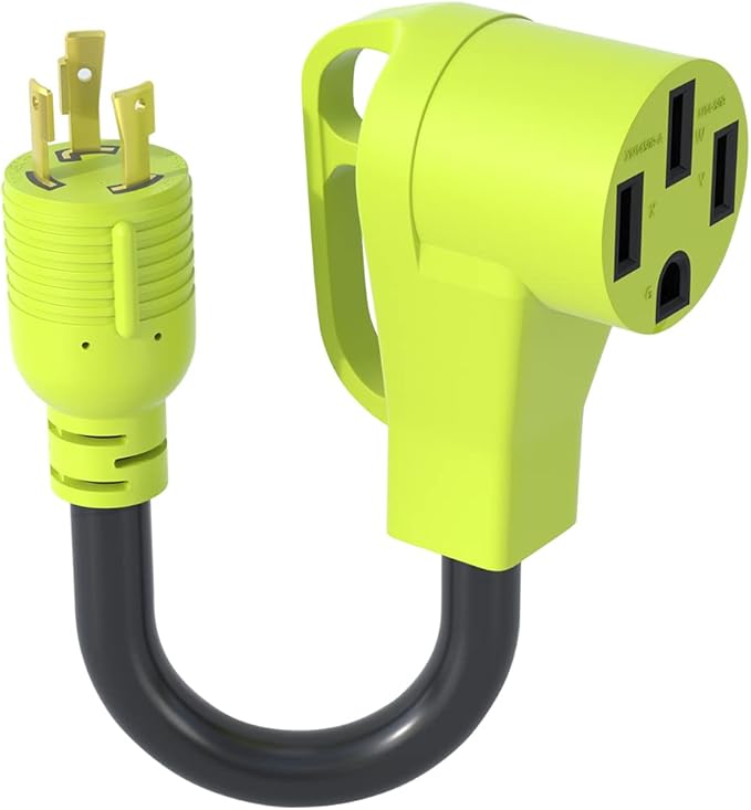30 Amp to 50 Amp RV Generator Adapter Cord, NEMA L5-30P Twist Lock Male Plug to NEMA 14-50R Female, Outdoor Ower Equipment Suitable for RV Trailer Camper, Heavy Duty STW 10 AWG(12 Inch)