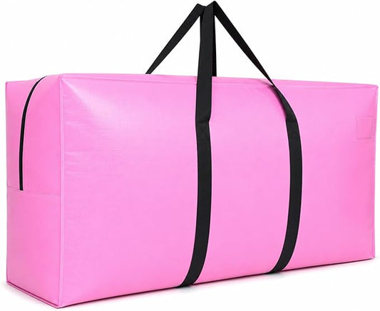 168 Gallon Extra Large Storage Bags, Jumbo Moving Storage Bags, Foldable Big Pink Waterproof Outdoor Patio Cushion Storage Bag, 65x30x20inch - 1PACK